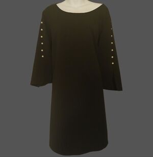 Elegant Black Dress with Pearl Accents